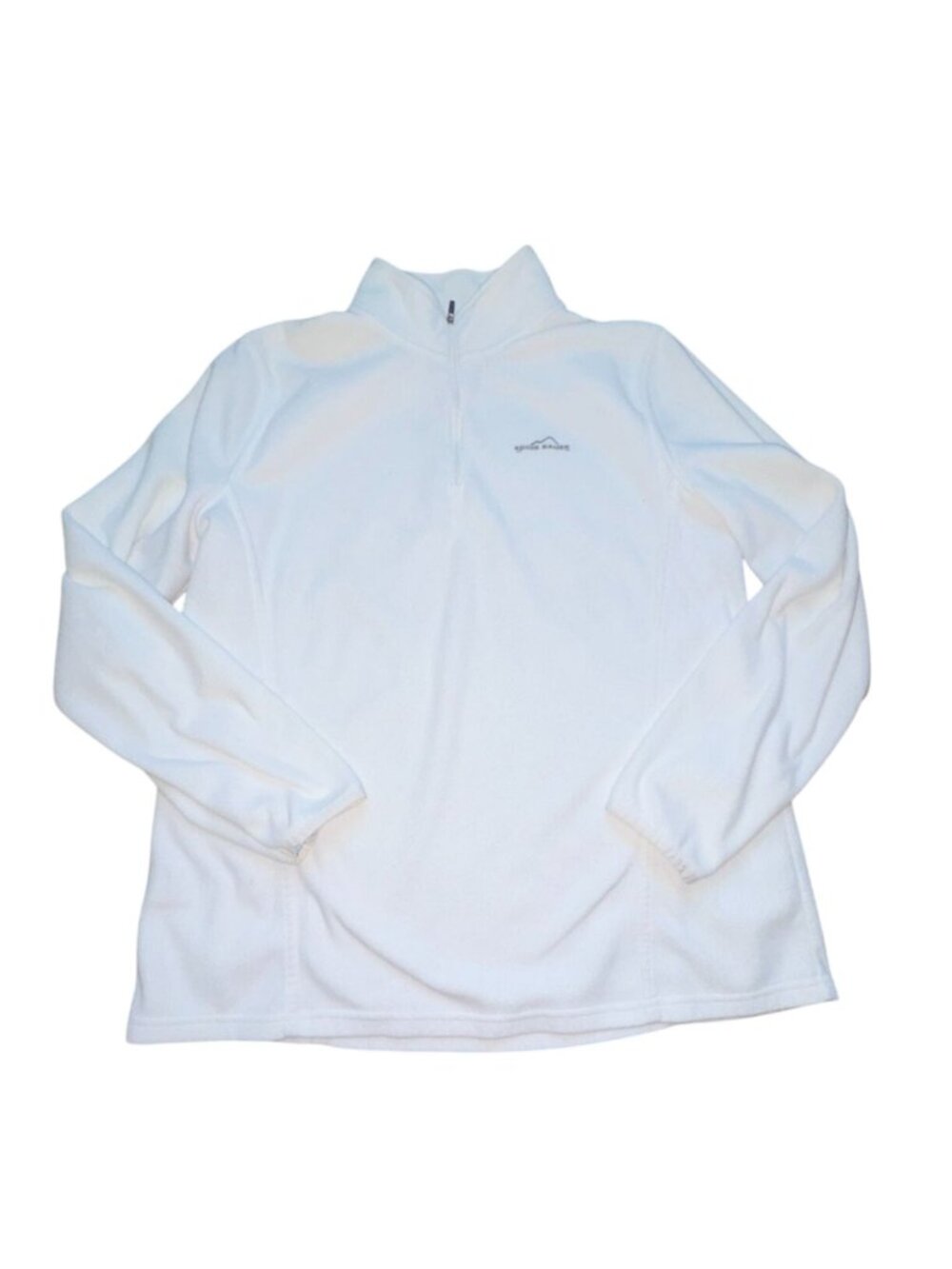 Eddie Bauer 1/4 Fleece Sweatshirt-White/Gray-XL-GUC